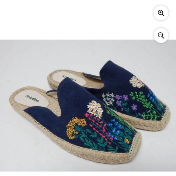 Soludos Wildflower Size US 8 M Women's Espadrille Slip-On Mules Midnight Blue - Picture 7 of 7